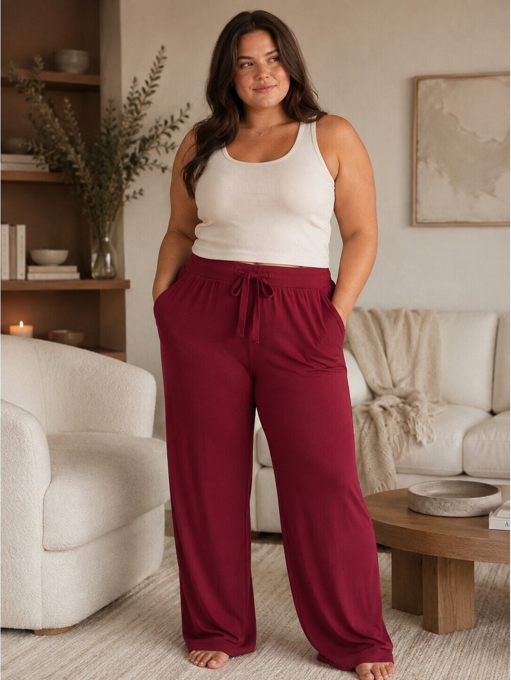 Cozy Earth Pomegranate Bamboo Stretch-Knit Pants Women's Size XL NWT